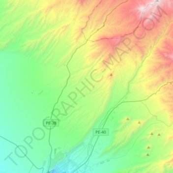 Mappa topografica Ciudad Nueva, altitudine, rilievo