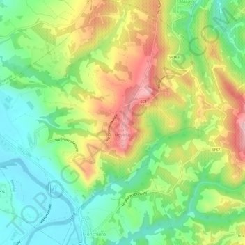 Mappa topografica Novello, altitudine, rilievo