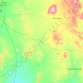Mappa topografica La Colorada, altitudine, rilievo