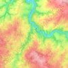 Mappa topografica Crozant, altitudine, rilievo