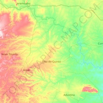 Mappa topografica Sítio do Quinto, altitudine, rilievo