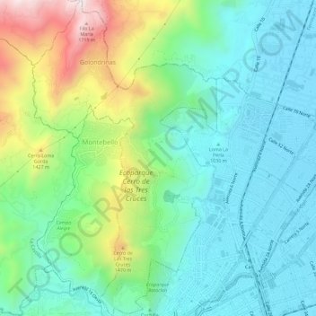 Mappa topografica Golondrinas, altitudine, rilievo