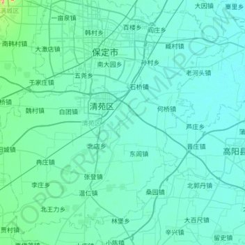 Mappa topografica 清苑区, altitudine, rilievo