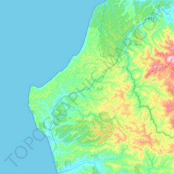 Mappa topografica Canoa, altitudine, rilievo