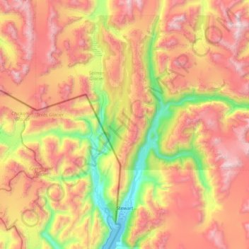 Mappa topografica Stewart, altitudine, rilievo
