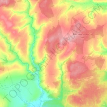 Mappa topografica Кугарчинское сельское поселение, altitudine, rilievo