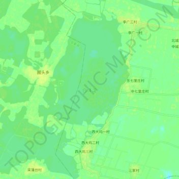 Mappa topografica 白洋淀, altitudine, rilievo