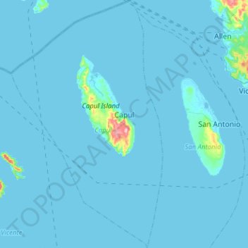 Mappa topografica Capul, altitudine, rilievo