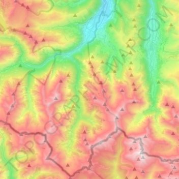 Mappa topografica Saint-Lary-Soulan, altitudine, rilievo
