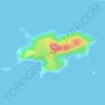 Mappa topografica 王府洲, altitudine, rilievo