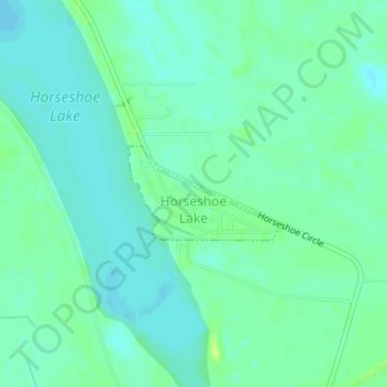 Mappa topografica Horseshoe Lake, altitudine, rilievo