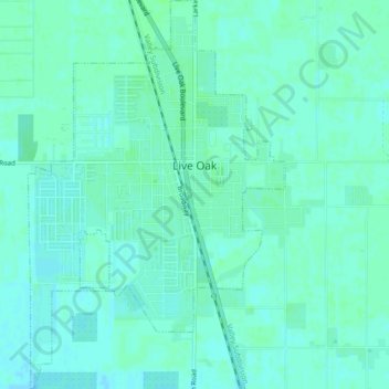 Mappa topografica Live Oak, altitudine, rilievo