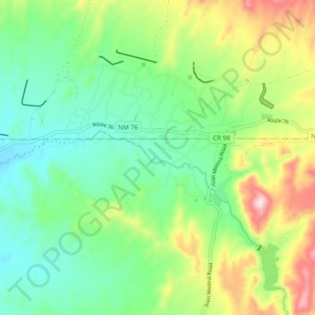 Mappa topografica Chimayo, altitudine, rilievo