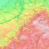 Mappa topografica Liegi, altitudine, rilievo