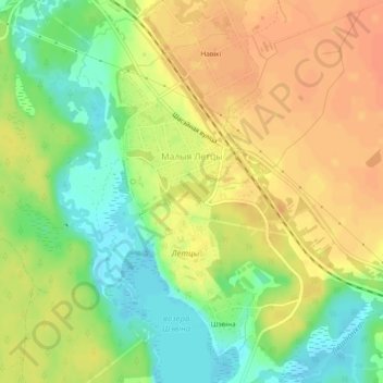 Mappa topografica Малые Лётцы, altitudine, rilievo
