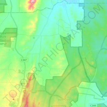 Mappa topografica Mount Camel, altitudine, rilievo