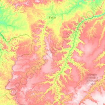 Mappa topografica Balsas, altitudine, rilievo