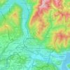 Mappa topografica Distretto di Mendrisio, altitudine, rilievo