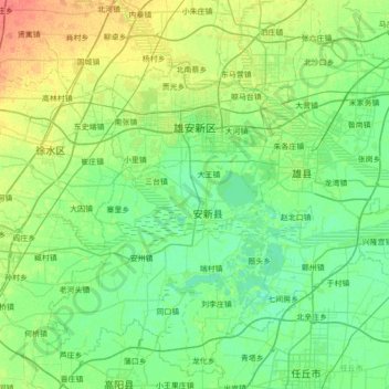 Mappa topografica 雄安新区, altitudine, rilievo