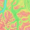 Mappa topografica Tŝilhqox Biny (Chilko Lake), altitudine, rilievo