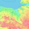 Mappa topografica Calvados, altitudine, rilievo