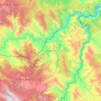 Mappa topografica San Joaquín, altitudine, rilievo