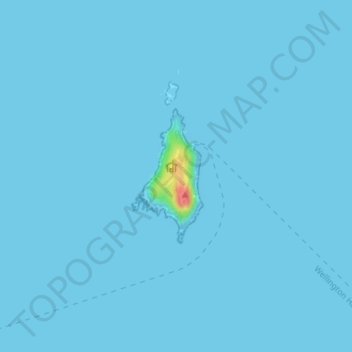 Mappa topografica Somes Island, altitudine, rilievo