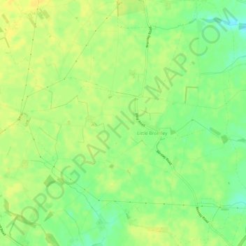 Mappa topografica Little Bromley, altitudine, rilievo