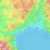 Mappa topografica Languedoc-Roussillon, altitudine, rilievo