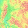 Mappa topografica Jackson Hole, altitudine, rilievo