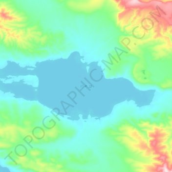 Mappa topografica 可考湖, altitudine, rilievo