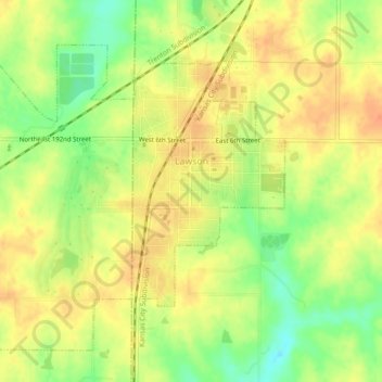 Mappa topografica Lawson, altitudine, rilievo