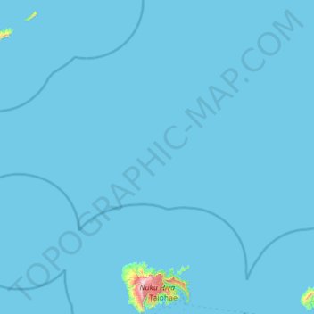 Mappa topografica Nuku Hiva, altitudine, rilievo