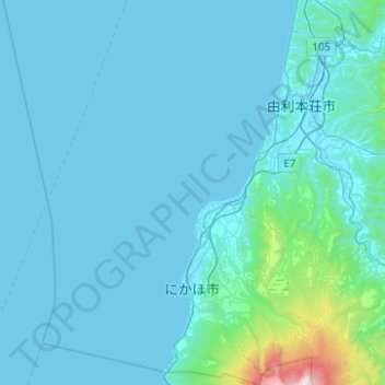 Mappa topografica Nikaho, altitudine, rilievo