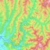 Mappa topografica Рахівська міська громада, altitudine, rilievo