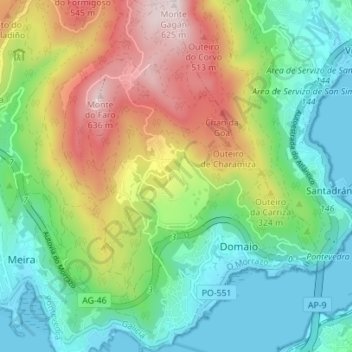 Mappa topografica Domaio, altitudine, rilievo