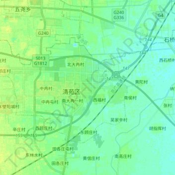 Mappa topografica 清苑镇, altitudine, rilievo