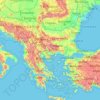 Mappa topografica Balcani, altitudine, rilievo