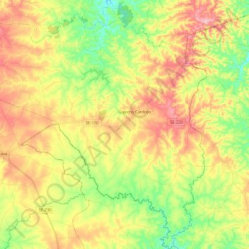 Mappa topografica Gracho Cardoso, altitudine, rilievo