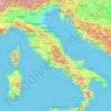 Mappa topografica península Itálica, altitudine, rilievo