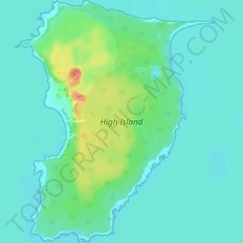 Mappa topografica High Island, altitudine, rilievo