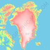 Mappa topografica Groenlandia, altitudine, rilievo