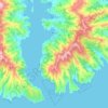 Mappa topografica Akaroa, altitudine, rilievo