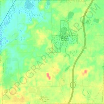 Mappa topografica Convis Township, altitudine, rilievo