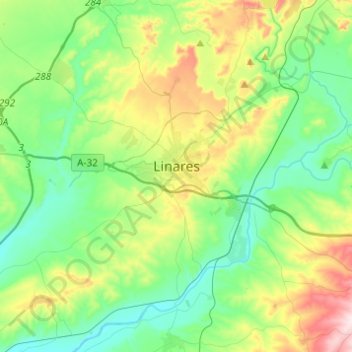 Mappa topografica Linares, altitudine, rilievo