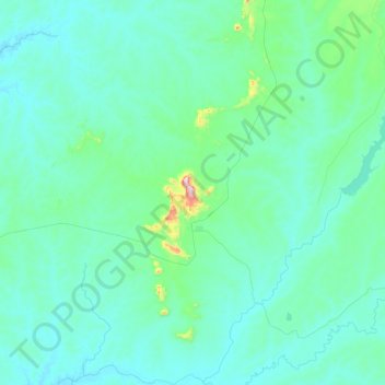 Mappa topografica Taipas do Tocantins, altitudine, rilievo