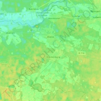 Mappa topografica Wietze, altitudine, rilievo