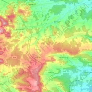 Mappa topografica 92265, altitudine, rilievo