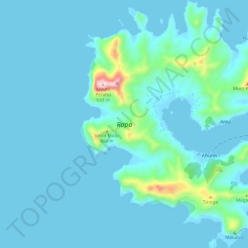 Mappa topografica Rapa, altitudine, rilievo