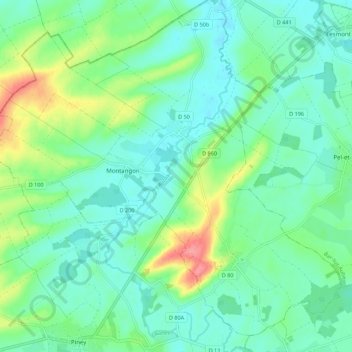 Mappa topografica Val-d'Auzon, altitudine, rilievo